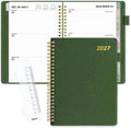 SUNEE 2027 Weekly & Monthly Planner 6.2"x8.5"- 12 Month (January 2027 - December 2027), Vegan Leather Cover, Pocket, Bookmark, Notes, Monthly Tab, Deep Green