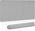 PATIKIL Desk Mat, 35"x17" Non-Slip Waterproof PU Leather Pad, Desktop Protector, Dual-Sided, Light Grey