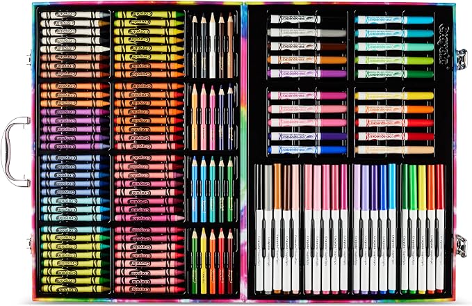 Crayola Inspiration Art Case Coloring Set - Tie-Dye (140ct), Art Supplies Set For Kids, Travel Drawing Kit, Gift for Girls & Boys, Ages 5+ [Amazon Exclusive]