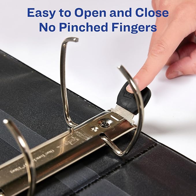 Avery® Heavy-Duty 3 Ring Binder, 4" EZD® Rings, 1 Black Binder | For Heavy School, Home and Office Use, One Touch Locking Rings, Full-Coverage Panels, Four Interior Storage Pockets