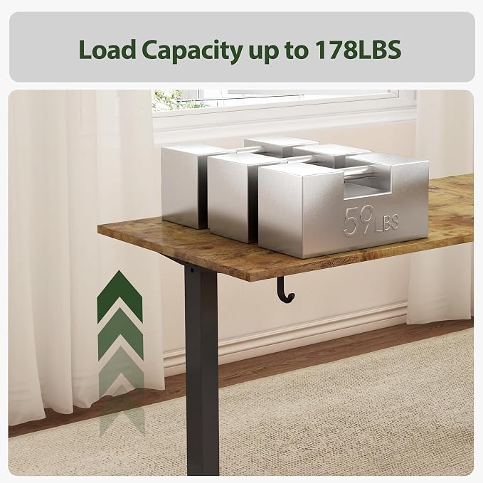 Agilestic 63 x 55 Inch L Shaped Electric Standing Desk, Rustic Brown | Corner Desk, Ample Workspace, Memory Presets, Hooks, Stable Steel Frame,176 lbs Capacity, Easy Assembly, Splice Board