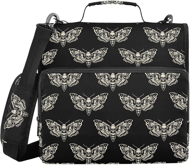 Zipper Binder Bag 3 Ring File Folder Portfolio Organizer Zippered Binder Bags with Strap Fits Laptop Women Men