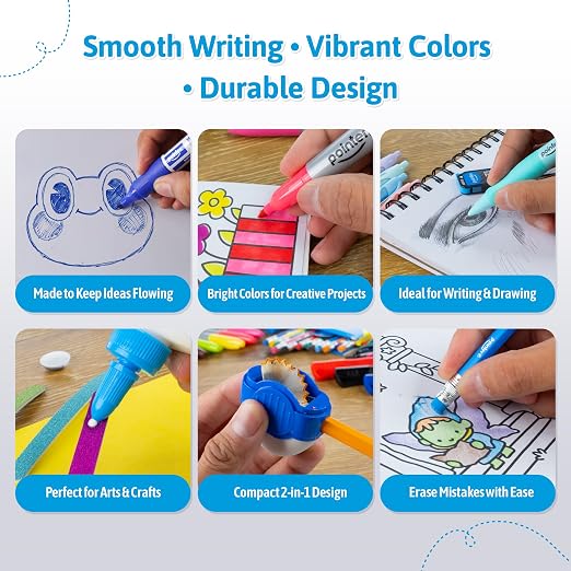 Pointer School Supplies Bundle Kit – A Back to Learning Set Student Value Pack Essentials for Classroom, Writing, Drawing, Crafting, Study Materials Kids, Teens, Home Use Academic Essentials – 62 Pcs