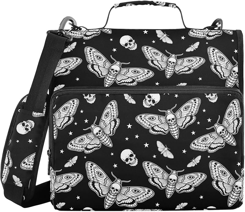 Zipper Binder Bag 3 Ring File Folder Portfolio Organizer Zippered Binder Bags with Strap Fits Laptop Women Men