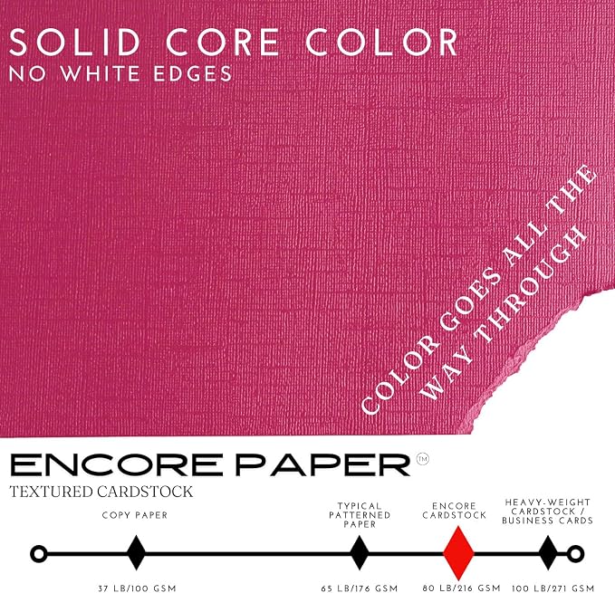 Hot Pink—12x12 Textured Cardstock | 80lb Textured Pink Scrapbook Paper | Premium Cardstock for Cricut Cutting | 25 Sheets