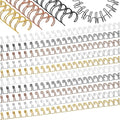 100 Pcs Metal Double Loop Binding Wires 9/16 Bulk Cinch Binding Wires Double Spiral Ring Coil 5 Colors Twin Spines Combs 23 Holes 2: 1 Pitch Cinch Coil Machine Wire