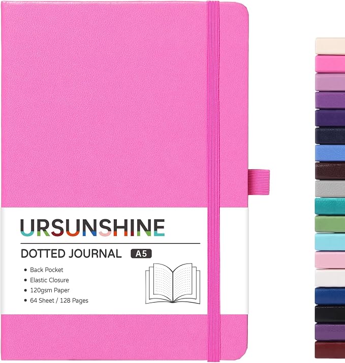 Dotted Journal/Notebook - Dot Grid Hard Cover Notebook, 5.3'' x 8.26''