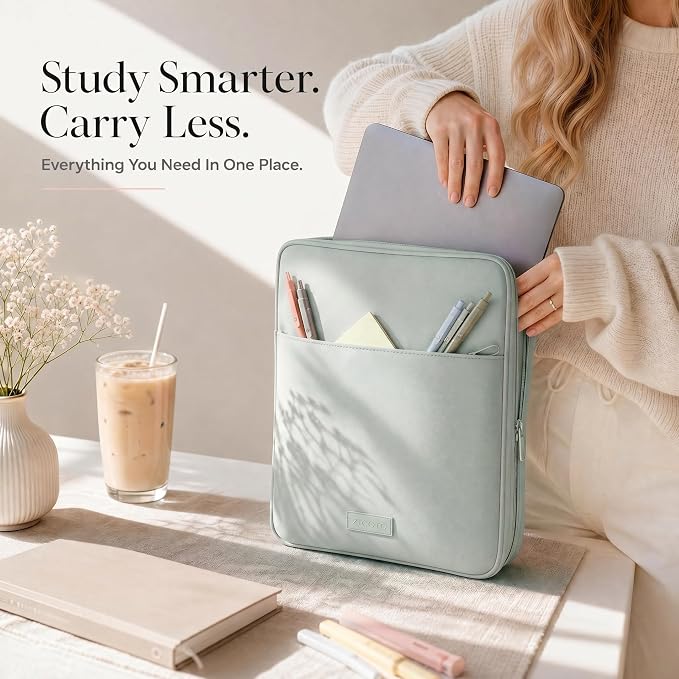 Sturdy 3 Ring Zipper Binder with Strap for School - Beautiful 1 Inch Zip Up Binder with 5-Tab Dividers Holds 420 Sheets, Books & Laptop - Easy to Carry Trapper Keeper Made of Premium Fabrics