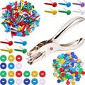 Mudder 100 Pieces Brass Paper Fasteners Paper Brads, and 300 Pieces Washers with Hole Punch for DIY Craft Scrapbooking School Supplies(3/4 Inch Long,Multicolor)