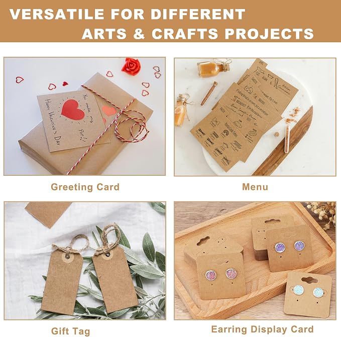 110lb Brown Cardstock 8.5x11, 120 Sheets Heavyweight Brown Card Stock 300 GSM for Invitations, Menus, Poster, DIY Card