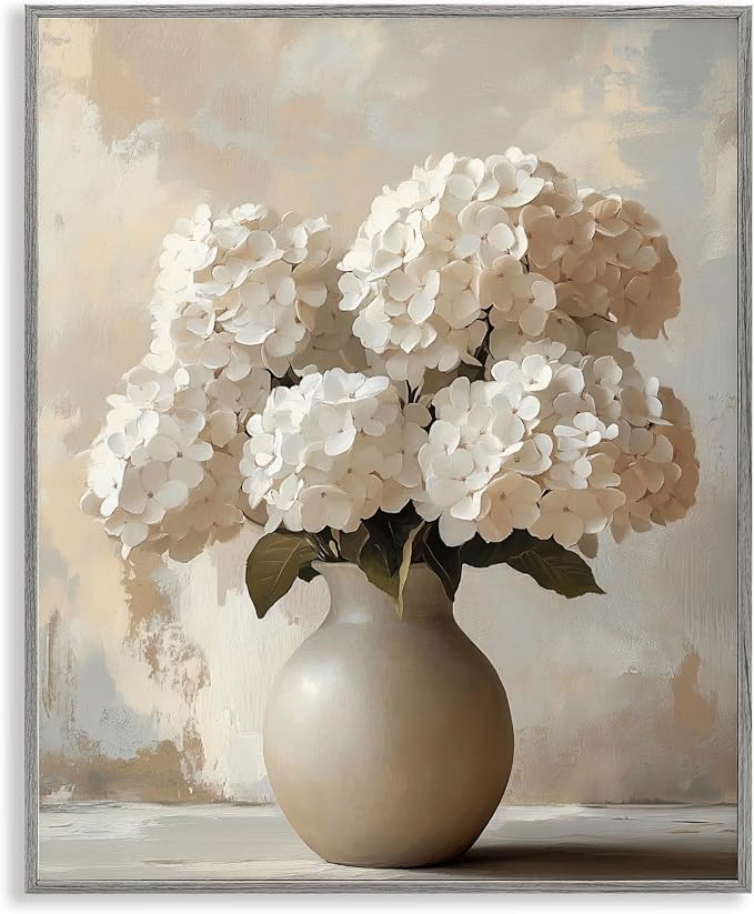 'Vase of Hydrangeas in Bloom'| Framed Giclee Art | Stupell Industries | Gray, 11 x 14 Inches, Easy to Hang and Sturdy, Made in USA, by LSR Design Studio