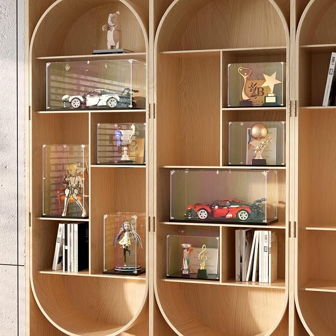 Clear Acrylic Display Case, Easy Assembly Showcase Box(7.84x7.84x15.74 in) | dofopo Dust Protection Case for Action Figures and Dolls, Alternative Glass Box for Collectibles Commemorative Gifts