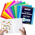 Hygloss Blank Books - Bulk 50 Pack – 4.25" x 5.5" A6 Assorted Colors – Paperback Blank Books for Kids to Write Stories, Doodle Art – Plain Drawing Sketchbook, Unlined Journal, Notebook Without Lines