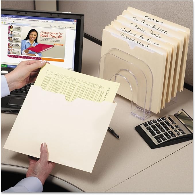Smead File Jacket, Reinforced Straight-Cut Tab, Flat-No Expansion, Letter Size, Manila, 100 per Box (75500)