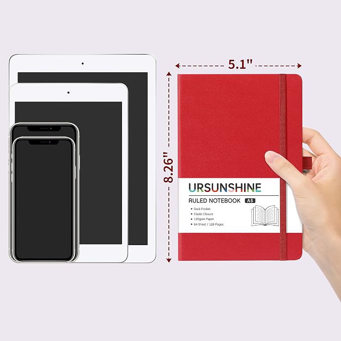 Ruled Notebook/Journal - Classic Lined Journal/Notebook, 5.3'' x 8.26''