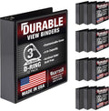 Samsill Durable 3 inch 3 Ring Binder, D Ring Binder, 100% Recycled Chipboard, Black, 12 Pack