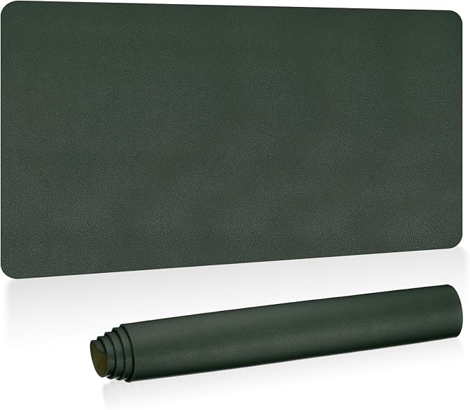 PATIKIL Desk Mat, 31"x15" Non-Slip Waterproof PU Leather Desktop Protector Cover, Dual Sided, Dark Green