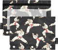 Karate Black Background Pencil Pouch for 3 Ring Binder, 2 Pack Waterproof Pencil Bags Clear Window Pencil Case Zipper School Office Supplies