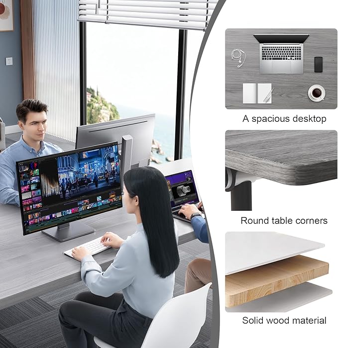Conference Table,55.1''Folding Conference Room Table for 4-12 People,Mobile Flip Top MeetingTraining Table with Different Coulor and Styles for Offices, Classrooms,Meeting Room (2, 61''F)