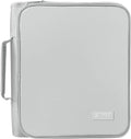 SUNEE Zippered Binder Bag with Handle, 2-Inch 3-Ring O-Ring, 500-Sheet Capacity, Includes Zip Pocket, 5-Tab Expanding File Folder, Multi-Pocket Organizer Binder for Middle School, Light Grey