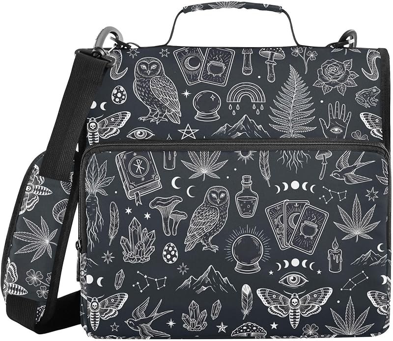 Zipper Binder Bag 3 Ring File Folder Portfolio Organizer Zippered Binder Bags with Strap Fits Laptop Women Men