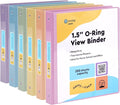Enday 1.5 inch Binder 3 Ring Binder (6 Pack - Assorted Colors) O-Ring Binder with Clear View Cover and 2 Inside Pocket - for Letter Size 8.5 x 11'' Paper, Ideal for School Supplies, Office, and Home