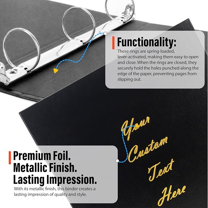Personalized Custom Binder with Custom Tabs – 3-Ring Portfolio, 4/5/6 Cut Tab Options, Durable Organizer for Office, School, or Home