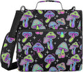 Mushrooms Eyes Black Print Zipper Binder Bag 3 Ring with Shoulder Strap & Handle Multi Pocket Binder Organizer Bag Large Capacity for School Office Supplies