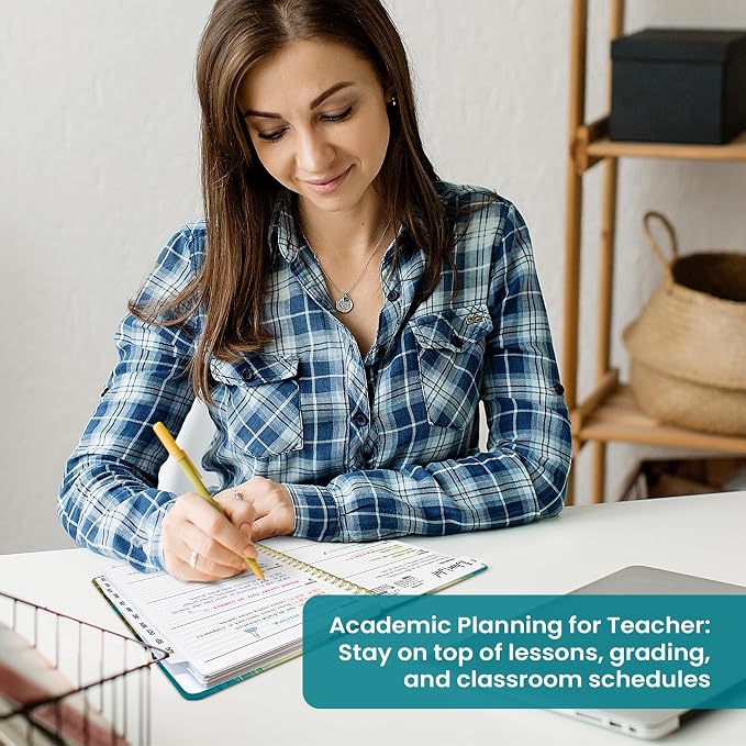 Taja Planner 2026-2027, Jul 2026-Jun 2027 Monthly & Weekly Calendar Planner | 6.3" x 8.5", Hardcover Academic Calendar, Teacher Student Agenda Book with Tabs, School Office Supplies, Golden Currents