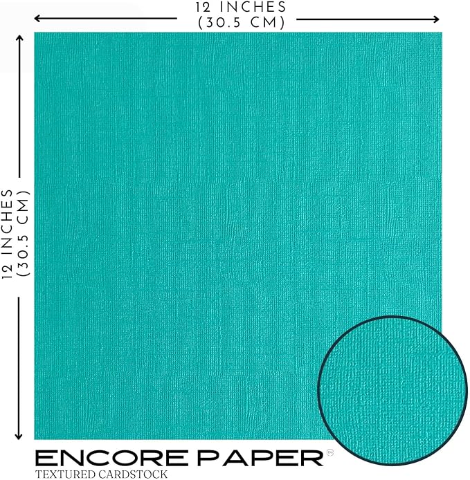 Turquoise Necklace—12x12 Textured Cardstock | 80lb Textured Blue Scrapbook Paper | Premium Cardstock for Cricut Cutting | 25 Sheets