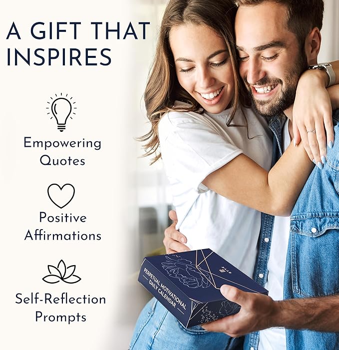 Motivational Desk Flip Calendar with 366 Daily Affirmations, Gift for Women | Inspirational Perpetual Desk Calendar, Daily Motivational Quotes, Positive Affirmations, Reflection Prompts, Office Decor