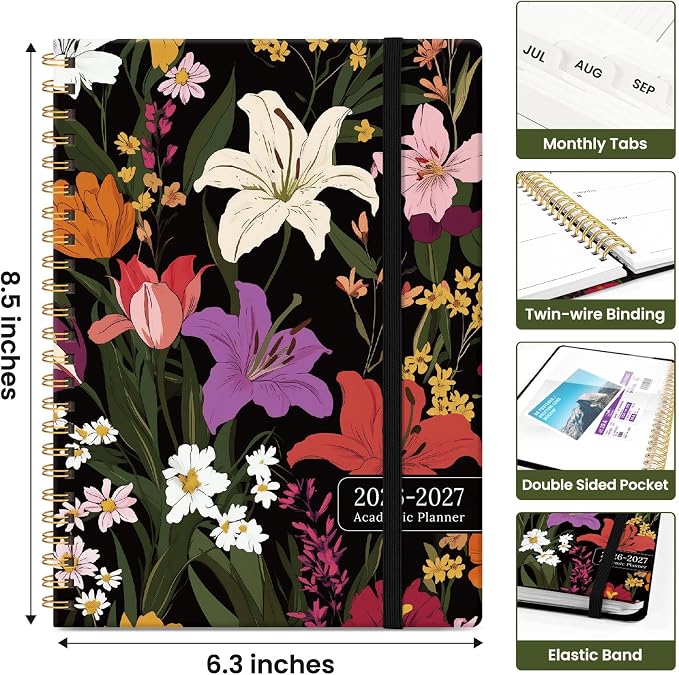 Academic Planner 2026-2027, Jul 2026-Jun 2027 Monthly & Weekly Planner