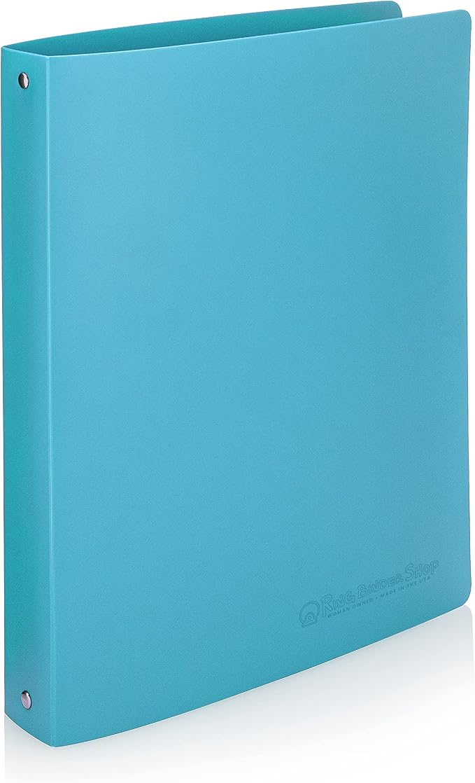 Premium Economy 3 Ring Binder, 1 Inch Pull-Open Round Rings, Holds 175 Sheets, Flexible, Lightweight, 4-Pack, Side Opening, Blue