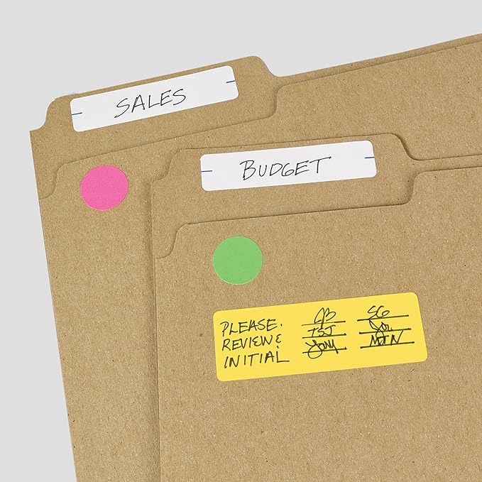 Avery® Color-Coding Removable Labels, 1" x 3", Assorted Neon Colors, Non-Printable, 72 Blank Labels Total (6722)