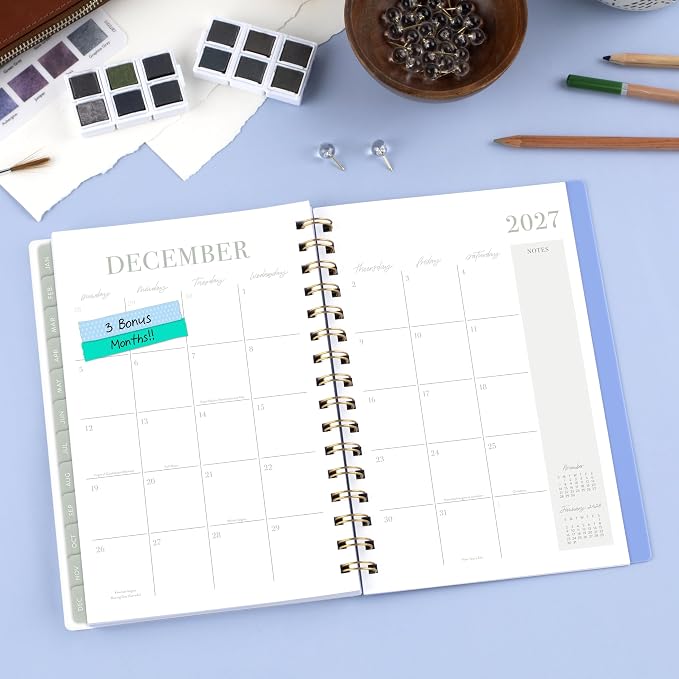Mead Cambridge 2027 Planner, Weekly & Monthly, 5.5" x 8.5", Leah Bisch, Floral Rain (LB56-200-27)