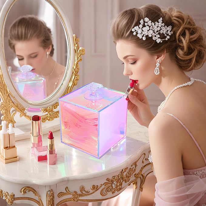 KissYou Acrylic Box Clear Square Cube with Hinged Lids Transparent Display Storage Box Coffee Pod Holder Organizers Accessories