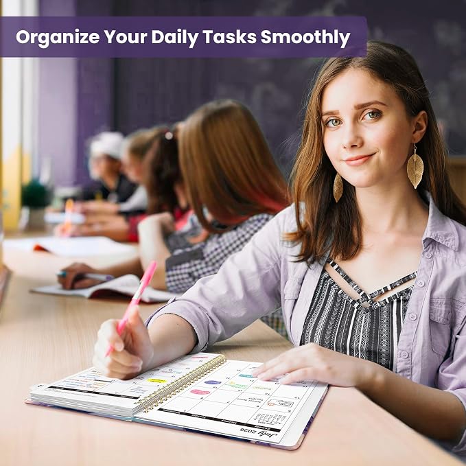 ZOTIA Academic Planner 2026-2027, Monthly & Weekly Jul 2026-Jun 2027 | Amethyst Flow, 6.3" x 8.5" Calendar Planner for Women, Hardcover Pretty Organizer for Women, School Office Home Supplies