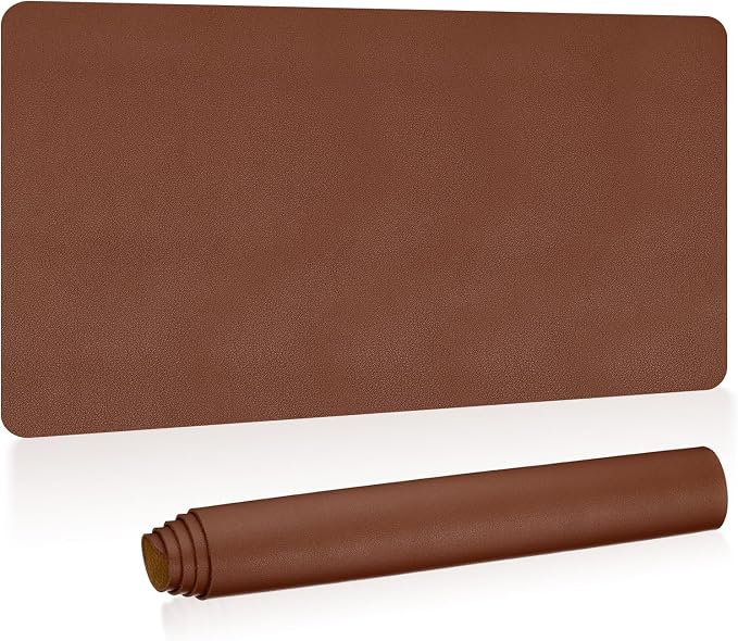 Patikil Desk Mat, 31"x15" Non-Slip, Waterproof PU Leather Pad for Office, Home, and Work - Dual Sided, Dark Brown