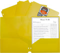 C-Line Two-Pocket Heavyweight Poly Portfolio Folder with Three-Hole Punch, Box of 25, Yellow (33936-25)