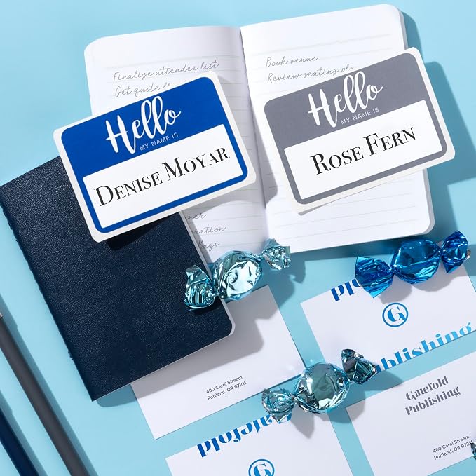 Avery® Flexible Name Tags, Hello My Name is, 2-1/3" x 3-3/8", White, Assorted Colored Border, Removable Adhesive, Laser/Inkjet Printable, 120 Total (8722)