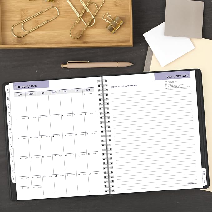 AT-A-GLANCE 2027 Planner Refillable, Weekly & Monthly, 7.5" x 9.25", Executive, DayMinder, Black (G5450027)