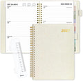 SUNEE 2027 Weekly & Monthly Planner 6.2"x8.5"- 12 Month (January 2027 - December 2027), Vegan Leather Cover, Pocket, Bookmark, Notes, Monthly Tab, Beige