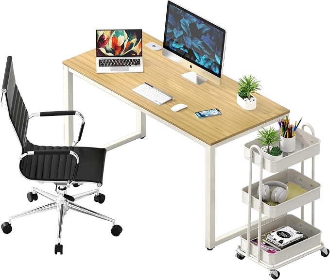 SHW 48-Inch Commercial-Grade Office Computer Desk, Oak | 10-Year Limited Warranty