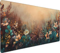 Floral Aesthetic Azalea Gaming Mouse Pad, Earth Tone Dreamy Desk Mat with Anti-Slip Base & Stitched Edges, Office Supplies & Desk Decor for Women, 35.4" x 15.7" in Home Office Essentials