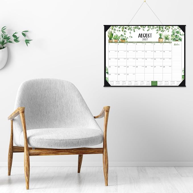 2027 Desk Calendar - Large Desk Calendar 2027 22x17, Jan. 2027 - Dec. 2027, 2027 Large Calendar, 12 Months, Corner Protectors - Plants