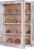 12x16 Shadow Box with 3 Removable Shelves, Vintage White | Large Collectible Display Case, Deep Shadow Box with Magnetic Door and Removable Shelves for Miniatures, Medals and Coins