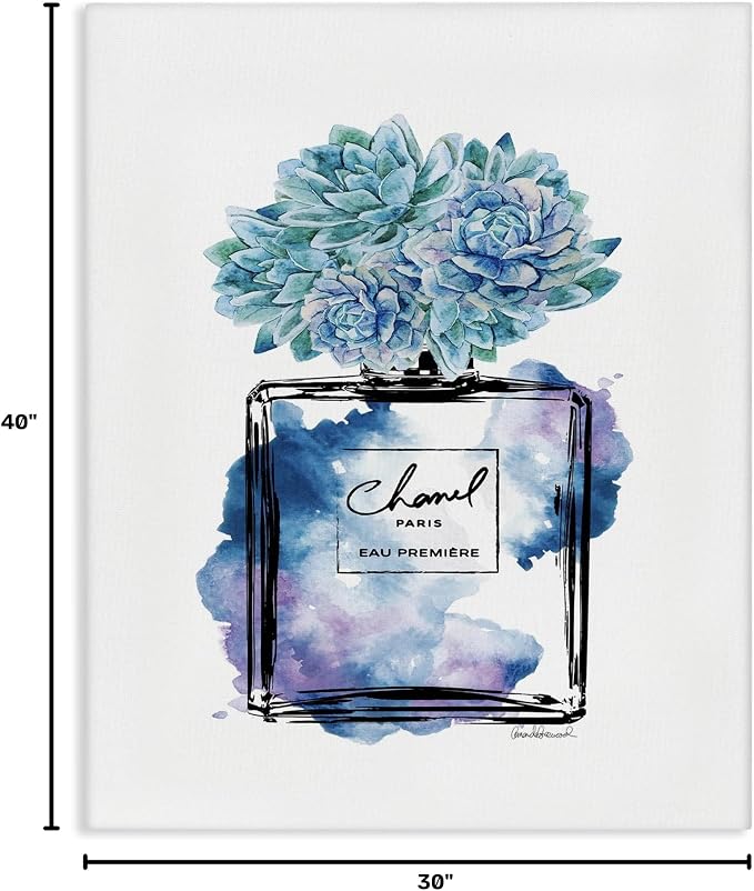 Watercolor Perfume Bottle Floral, 30 x 40 Inch Canvas Wall Art | Stupell Industries · By Amanda Greenwood · Ready to hang · Ideal for bedroom or office · Made in USA