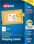 Avery Printable Shipping Labels, Sure Feed Technology, 3-1/3" x 4", White, 600 Blank Mailing Labels (8464)