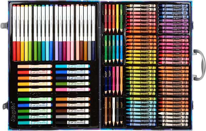 Crayola Inspiration Art Case Coloring Set, 140pc Space Theme – Art Kit for Kids, Crayons, Markers, Pencils, Gift for Boys & Girls, Ages 5, 6, 7, 8 [Amazon Exclusive]