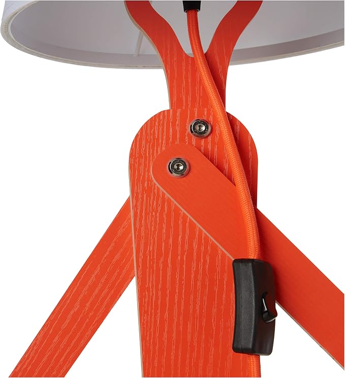 Cool Corner Reading Wood Tall Floor Lamp, LED Bulb Included, Orange | Decorative Swing Arm Lighting, Creative Gift Idea for Living Room, Kids Room, Bedroom, Office, Farmhouse